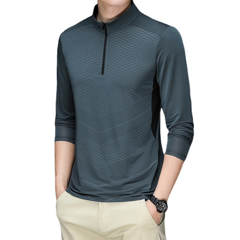 Men's Long Sleeve Golf Shirt — Ice Silk