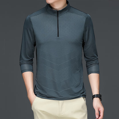 Men's Long Sleeve Golf Shirt — Ice Silk