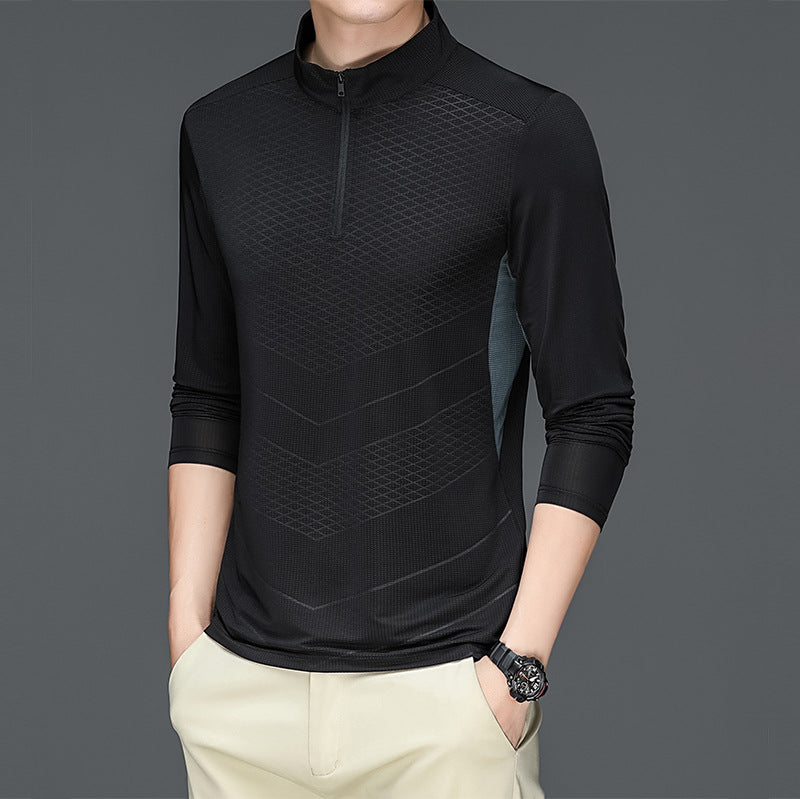 Men's Long Sleeve Golf Shirt — Ice Silk