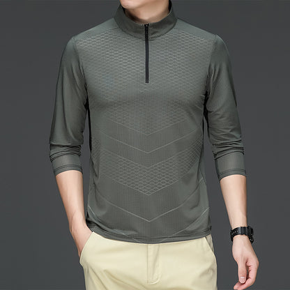 Men's Long Sleeve Golf Shirt — Ice Silk