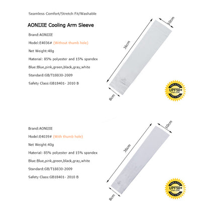 Cooling Sun Sleeves — UV Arm Protection