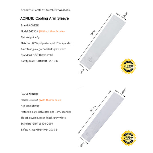 Cooling Sun Sleeves — UV Arm Protection