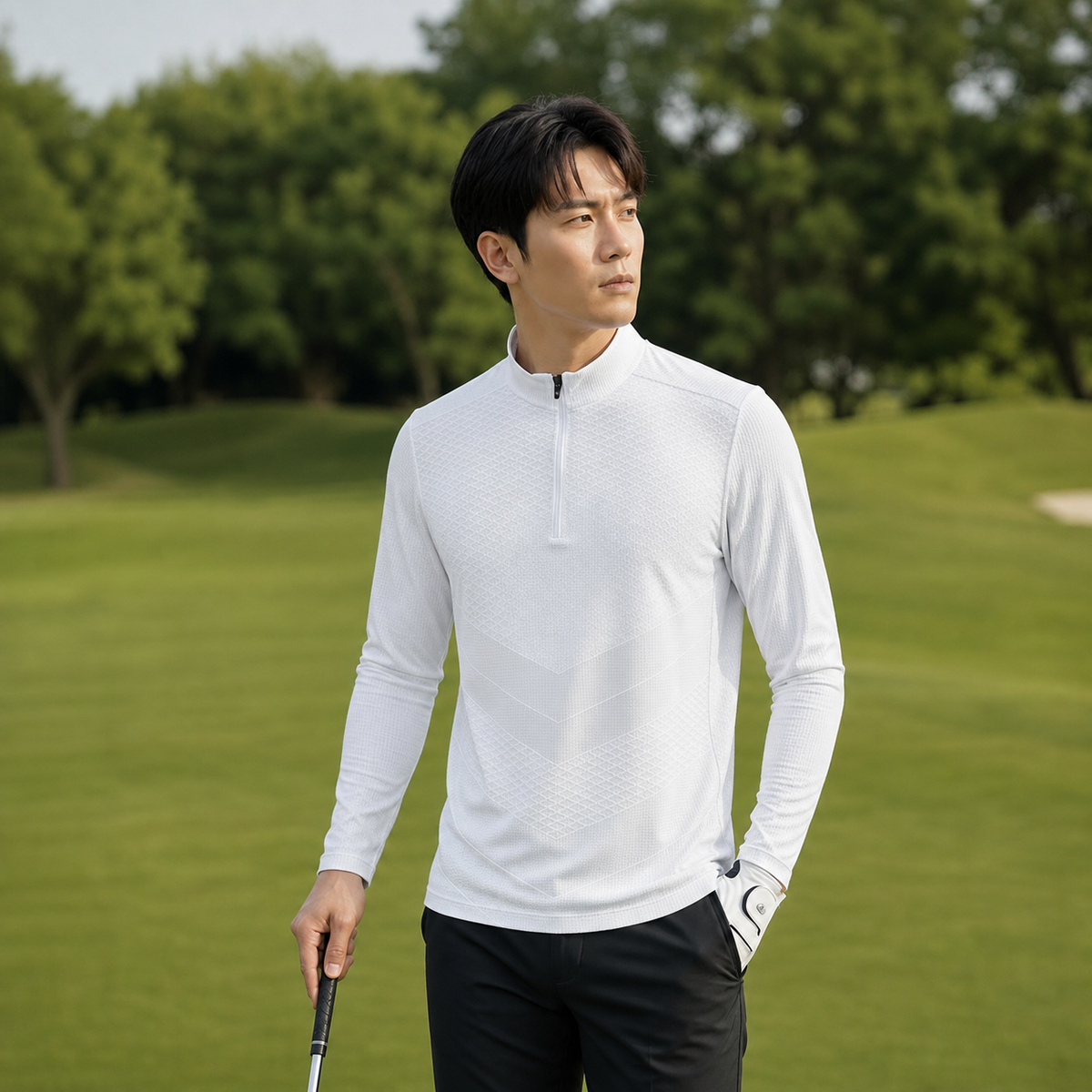 Men's Long Sleeve Golf Shirt — Ice Silk